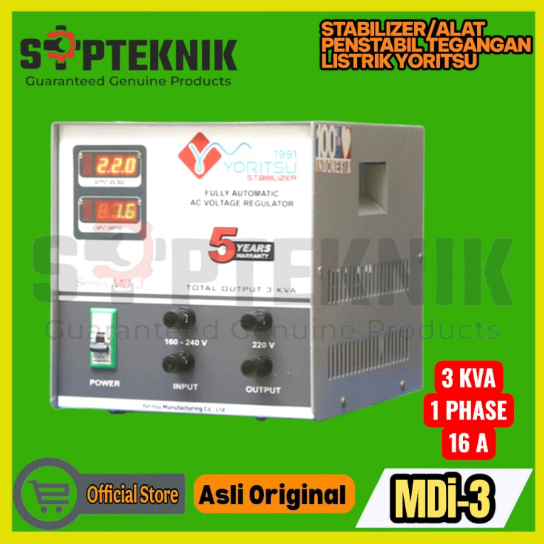 Stabilizer/Alat Penstabil Listrik MDi-3 1phase 3kva Yoritsu