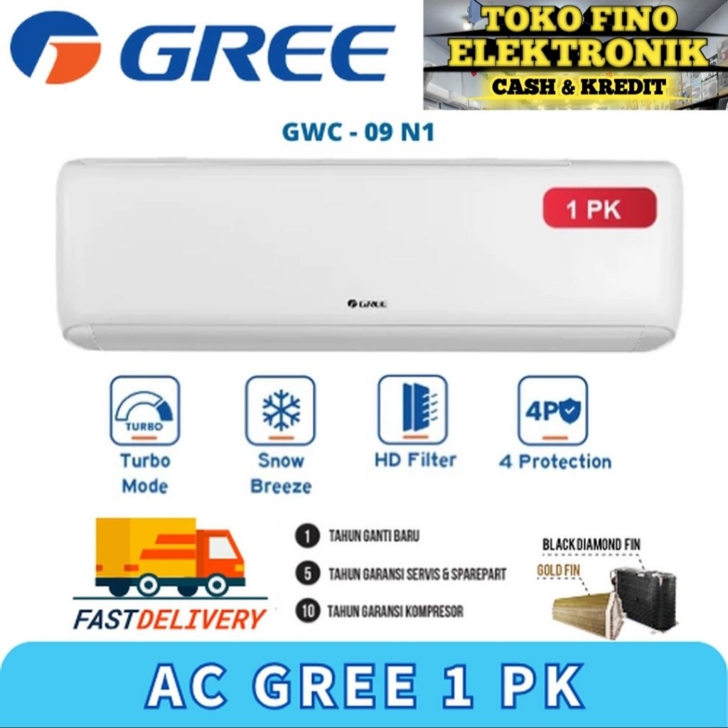 AC GREE 1PK STANDAR GWC-09N1 +PASANG