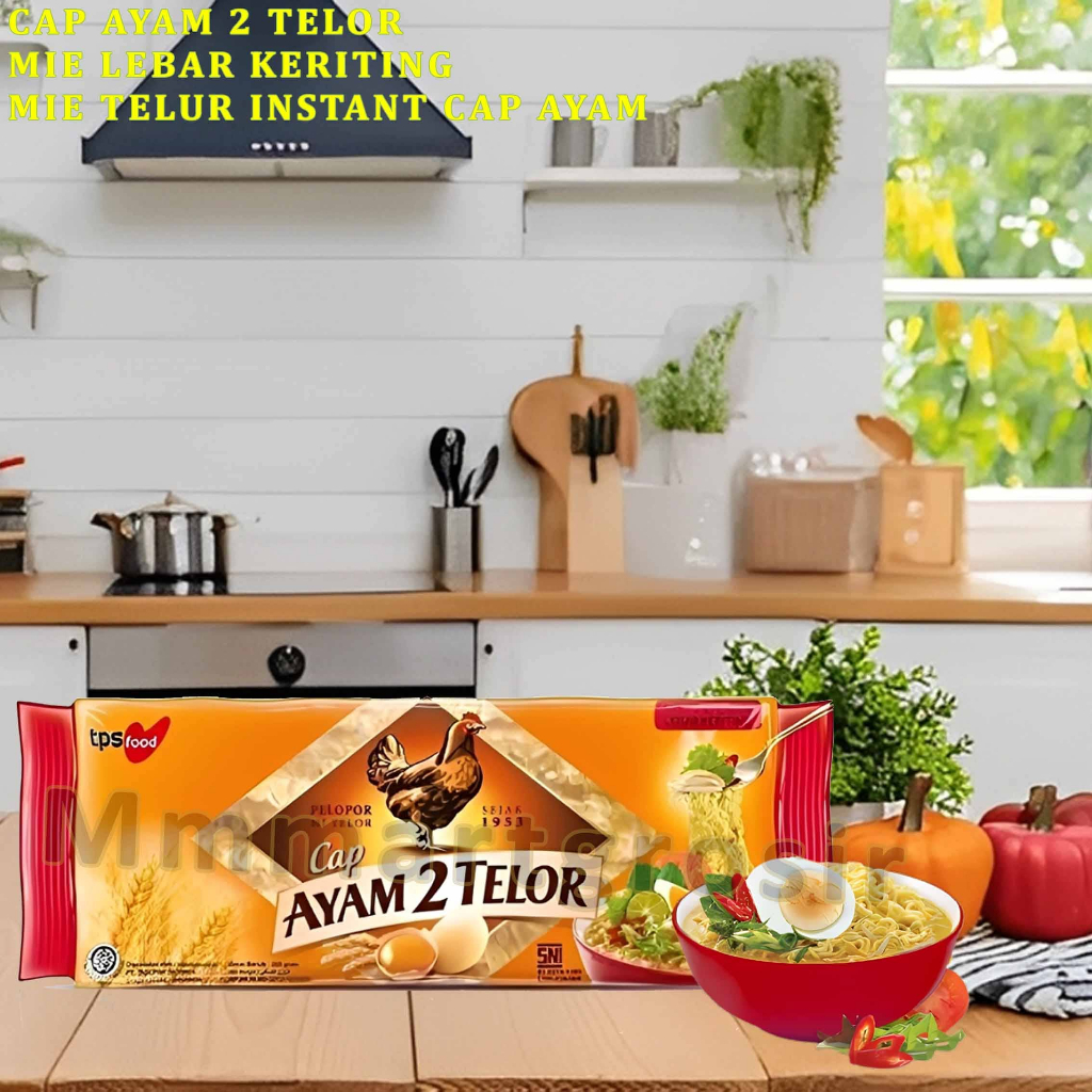Cap Ayam 2 Telur / Mie Telur Lebar Keriting / Mie Telur Instant Cap Ayam / KRT200