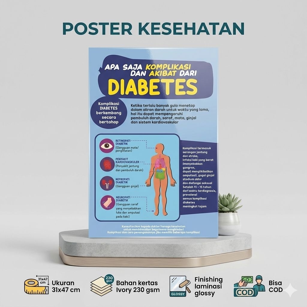 Poster Komplikasi Diabetes - Bahaya Diabetes - Poster Diabetes