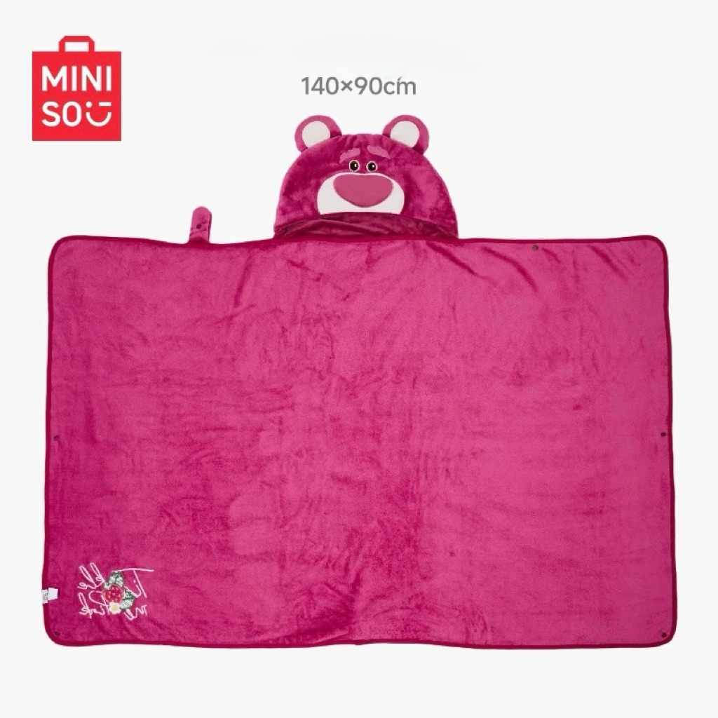 [PREORDER Lotso] Selimut Bulu Tebal Serbaguna – Miniso Lotso Huggin' Bear Leisure Blanket