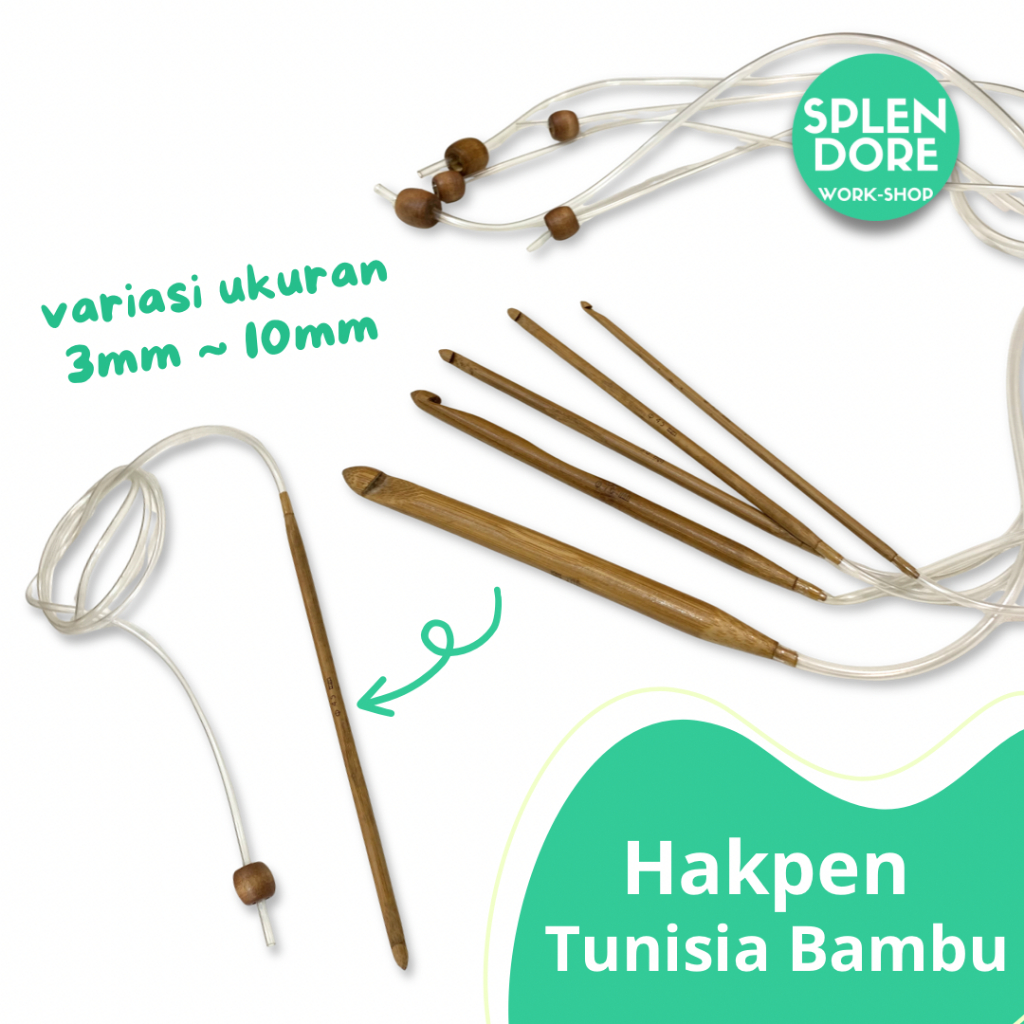 Hakpen Tunisia Bambu | Hakpen Rajut Tunisian Crochet