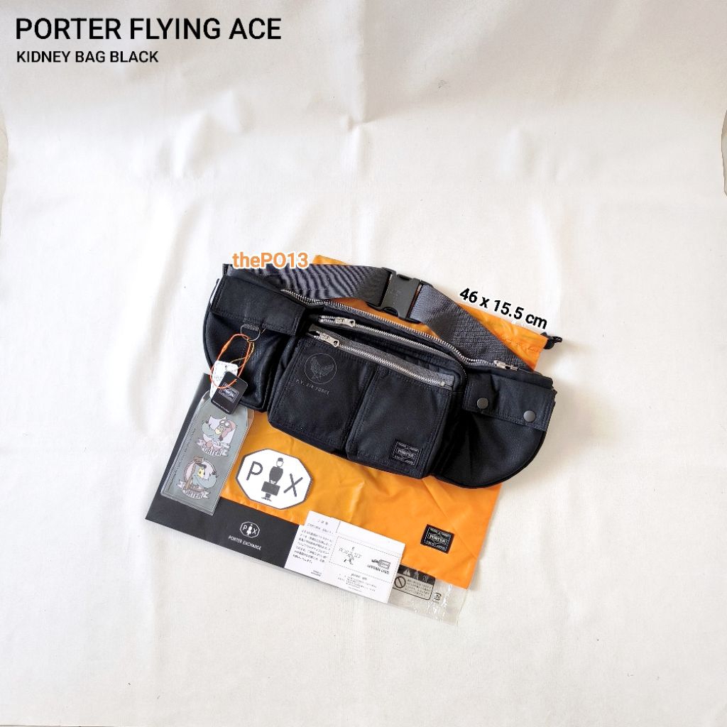 PORTER FLYING ACE KIDNEY / WAIST BAG BLACK AUTHENTIC 100% BNWT