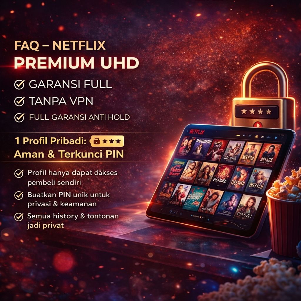 NETFLIX X AKUNN PREMIUMMM 1BULAN PRIVATE PROFIL 4K UHD ANTI HOLD