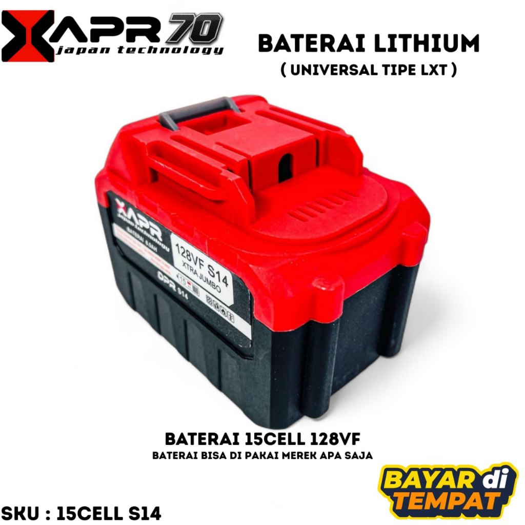 XAPR Original S14 Baterai 128 Volt 15 Cell Besar Sparepart Bor Baterai Impact Wrench Unit Only Ori