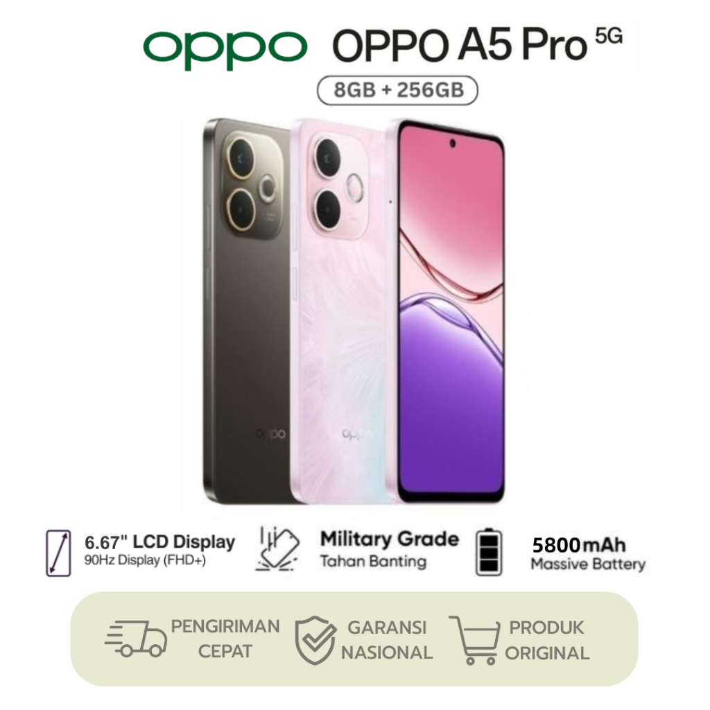OPPO A5 Pro 5G Smartphone (8GB+256GB) – 6.67" Display | 50MP AI Camera | 5800mAh Battery