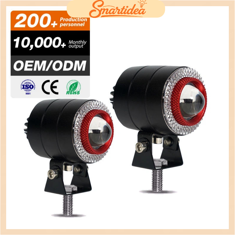 LED MINI LASER Motorcycle headlights a pair of angel eyes foglamp RGB spotlight super bright kuning-