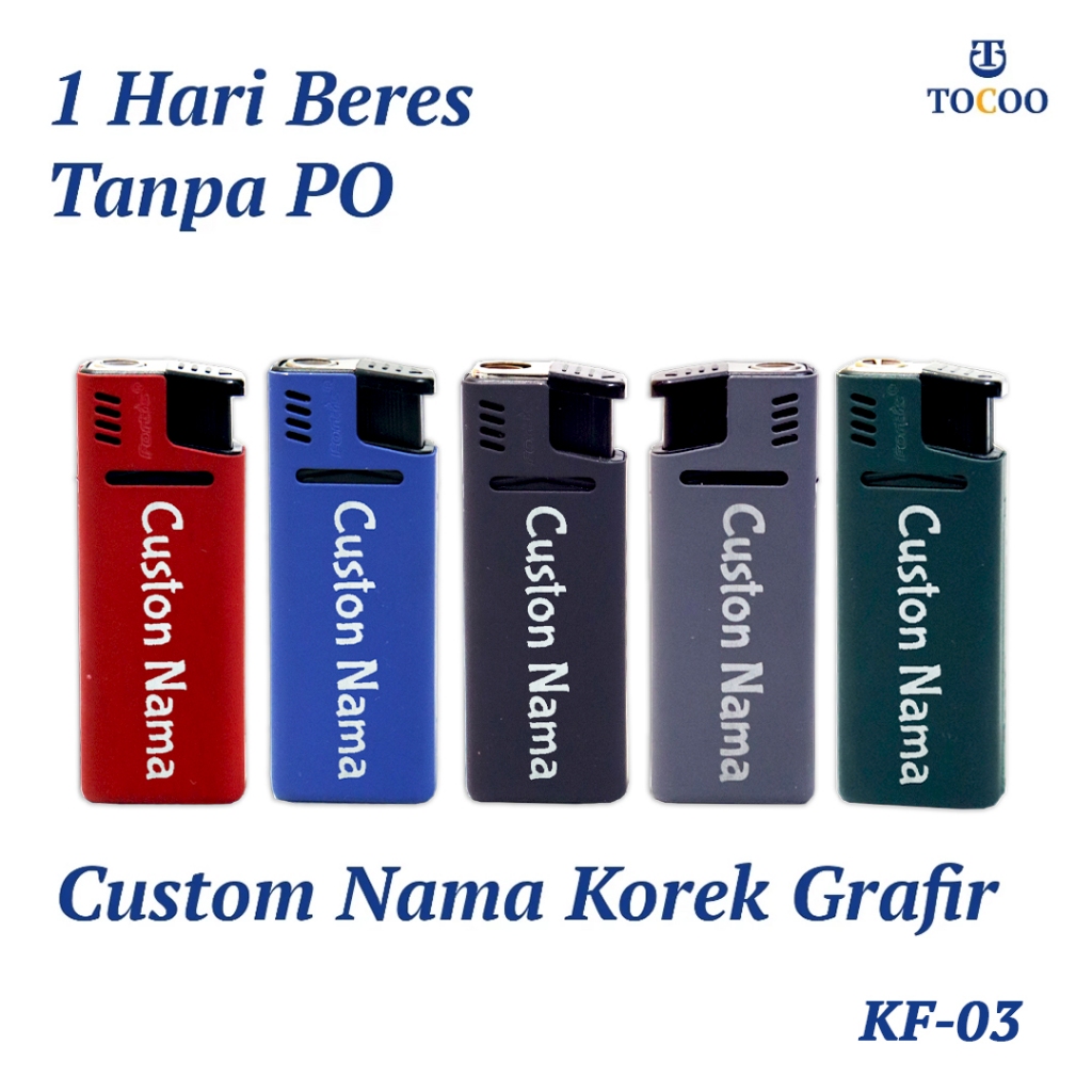 Korek Api Bara Custom Nama Logo 1 dan 2 Sisi Bisa Isi Ulang Hadiah Souvenir Promo  KF-03 FML- 977