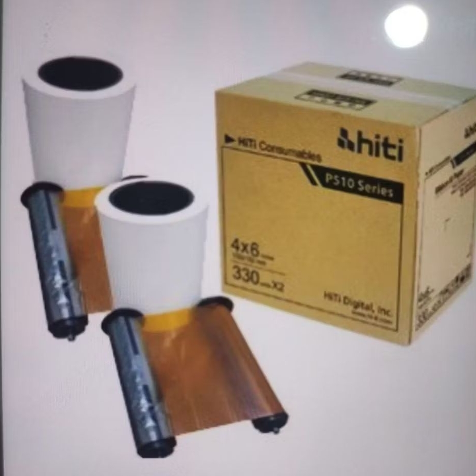 HITI P510 G2 4R 4x6" 1 Ribbons / Paper Roll Set (330 prints) ECER kertas dan ribbon