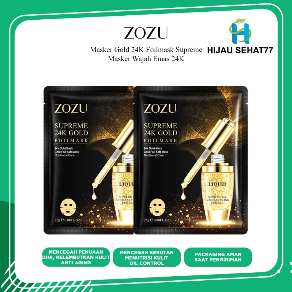 MASKER WAJAH ZOZU SUPREME 24K GOLD / SHEET MASK ( MASKER EMAS PREMIUM ORIGINAL ) 18487 MASK ALAMI