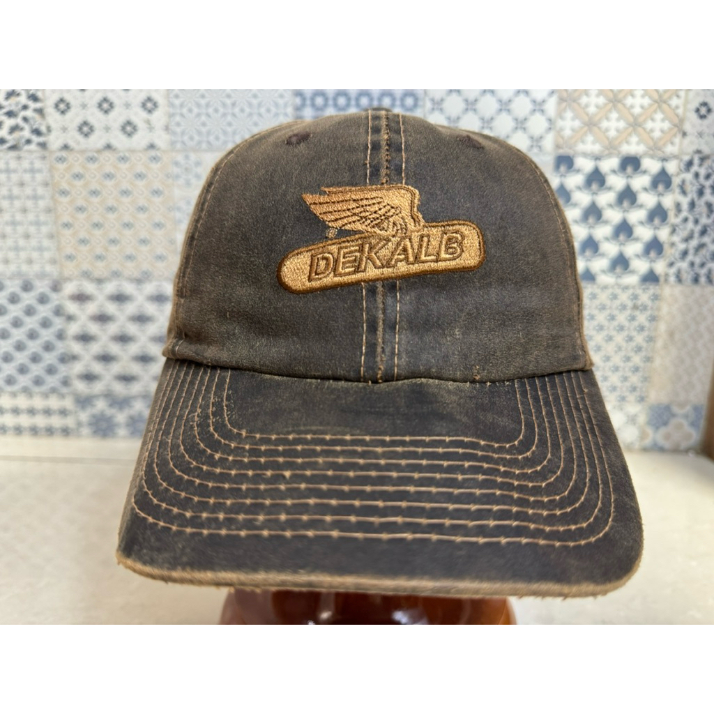 Topi Second Brand Branded Dekalb Baseball Hat Kulit Leather AJM International Full Fit