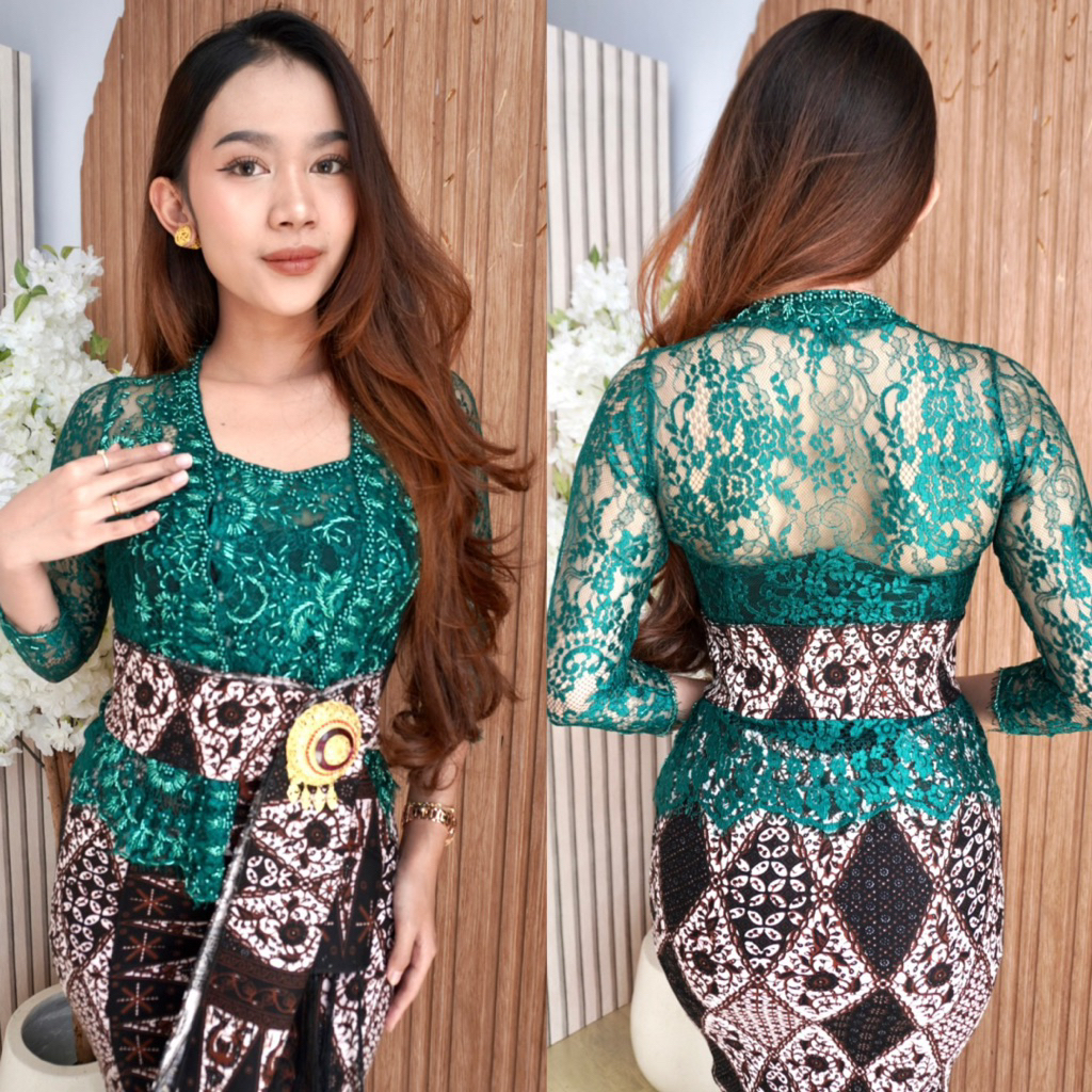Kaluma Kotak Payet  - (kebaya saja)- kebaya bali jadi payet metalik wisuda kundangan sabrina Atasan 