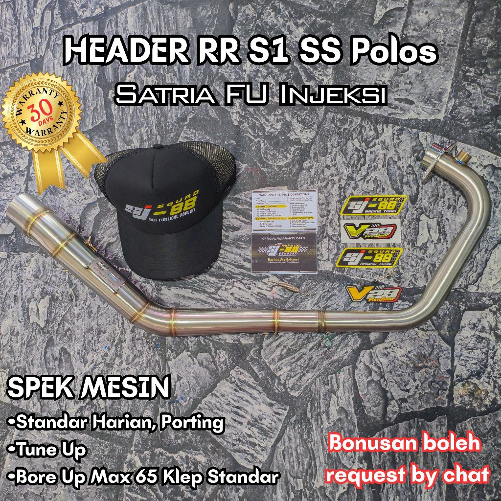 Knalpot SJ88 HEADER Only RR S1 SATRIA F150 INJEKSI Pipa Leheran NGACUNG Ceng Roadrace Original SJ-88