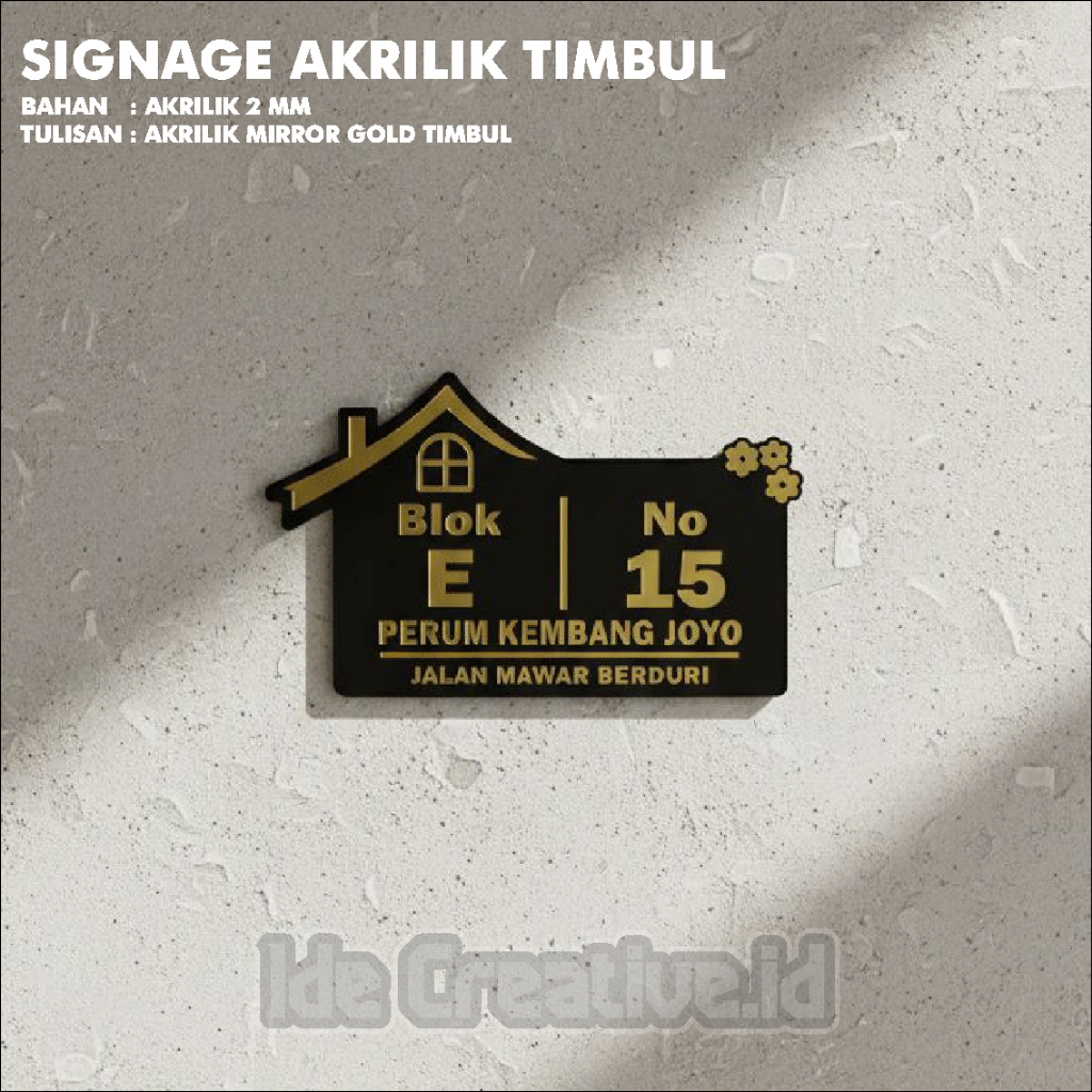 Nomor Rumah / Papan Alamat / Blok Rumah Nomer Rumah / Akrilik Custom / Nomer Rumah Akrilik