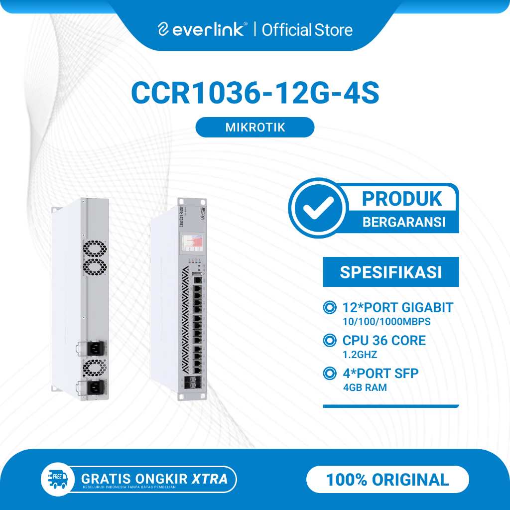 MikroTik CCR1036-12G-4S Cloud Core Router Bekas Original