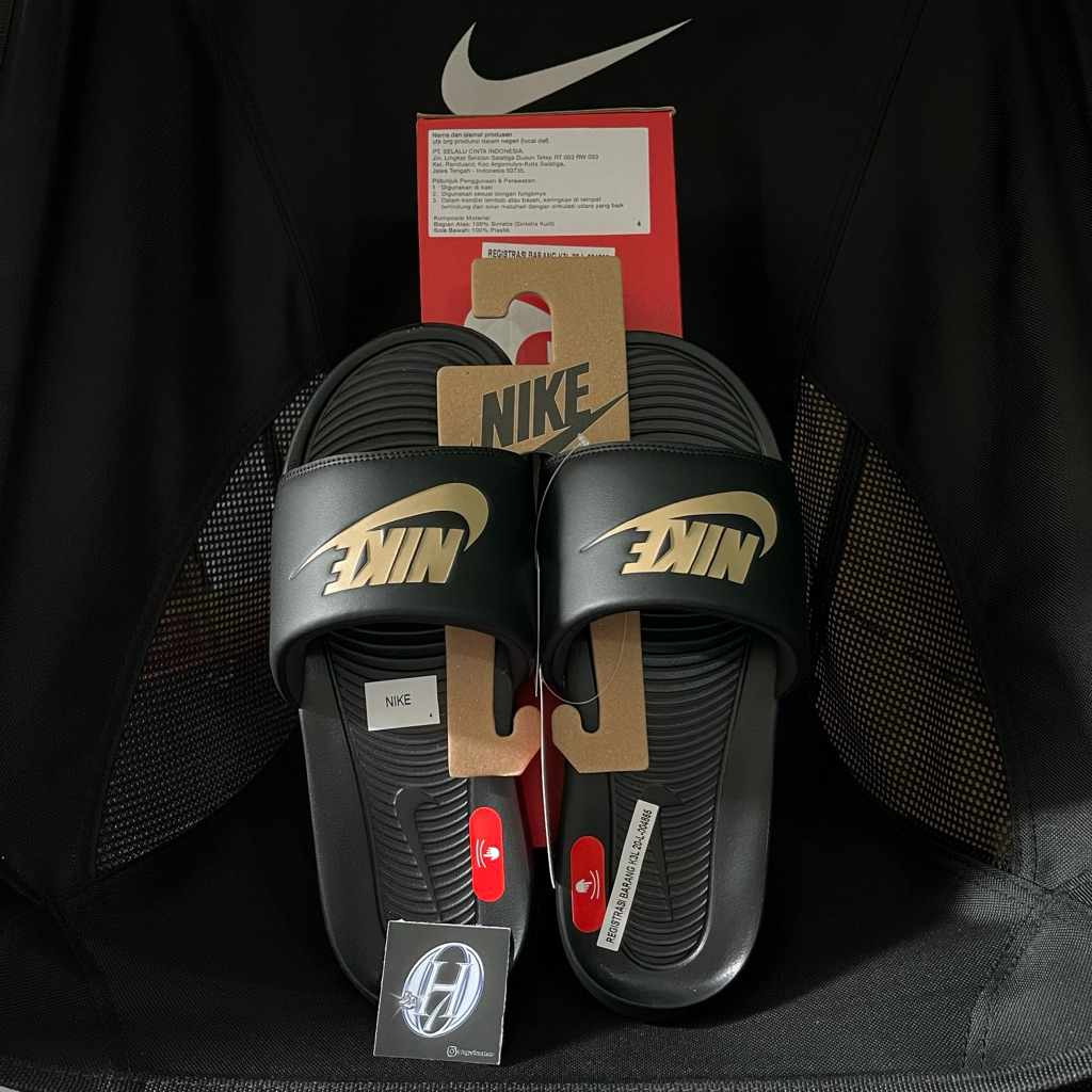 Nike Sandal Victori One Black Original Resmi 100%