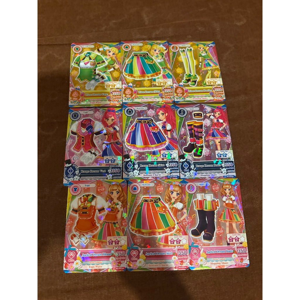 AIKATSU Dream Academy Card Seira, Kii, Maria. Rouge Dream, Apricot Dream, Lime dream