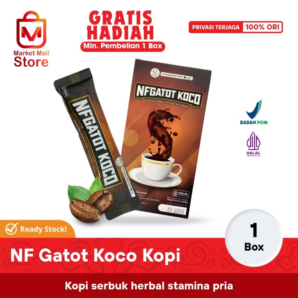 NF Gatot Koco Kopi Pria Penambah Stamina Laki Laki 1 Box Isi 5 Sachet New Formula Gatotkoco