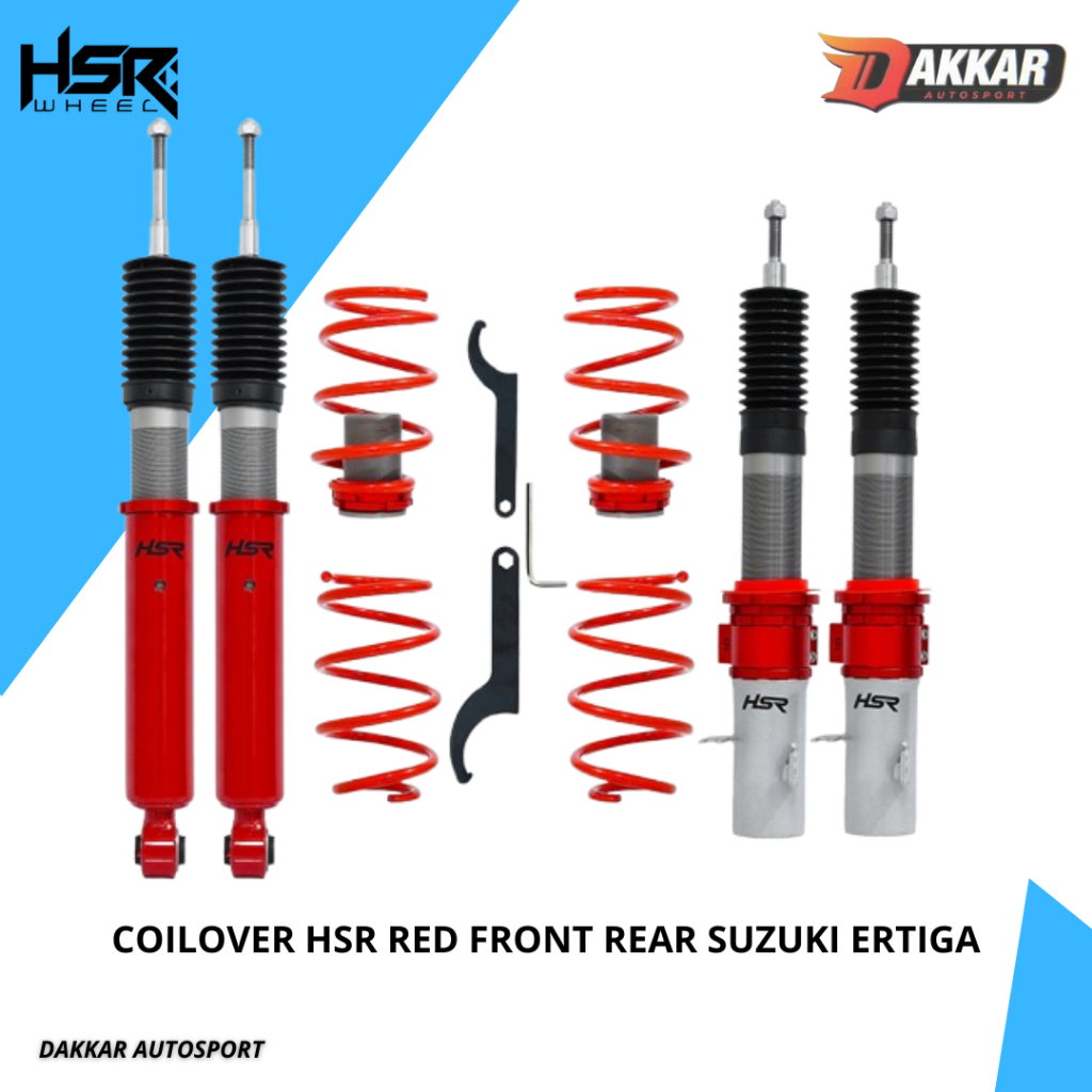 1SET COILOVER DEPAN / BELAKANG MOBI SUZUKI ERTIGA COILOVER HSR RED FRONT REAR SUZUKI ERTIGA