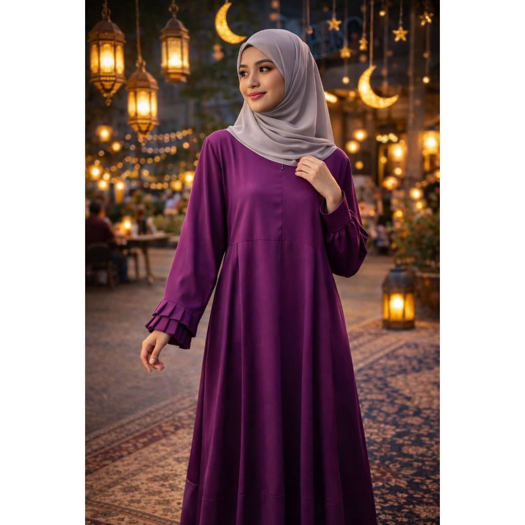 Gamis Syari Warna Ungu