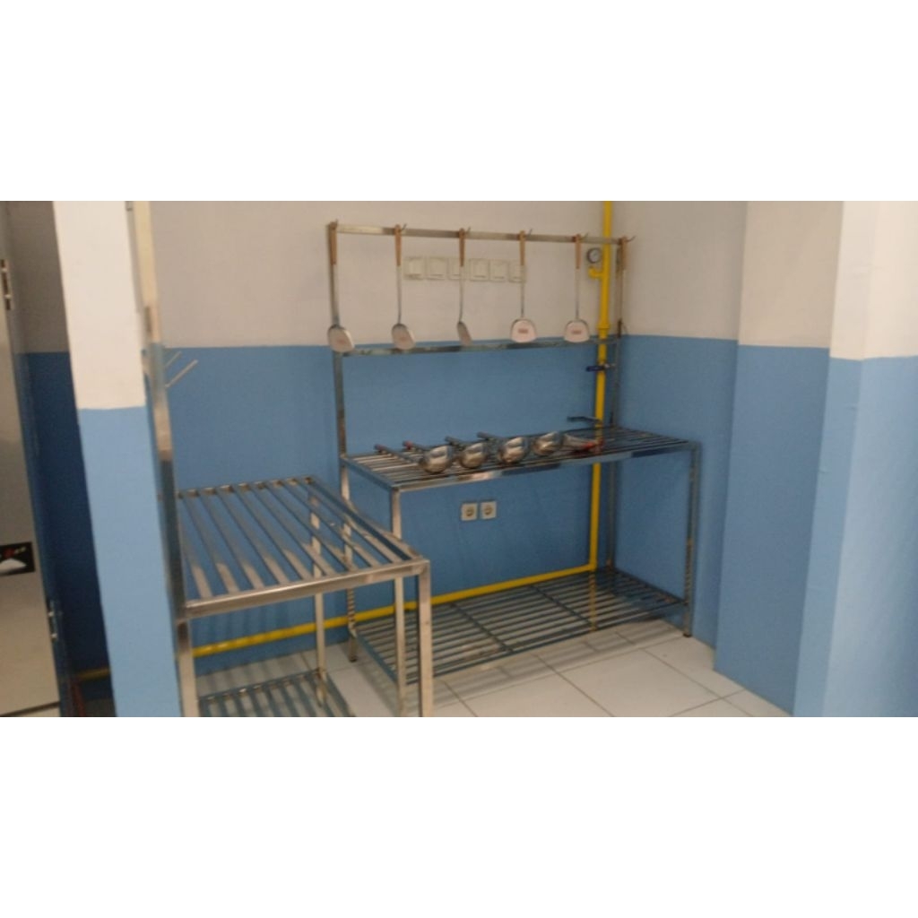 Rak Janitor Stainless Steel  / Rak gantung serbaguna / Rak Stainless Dapur