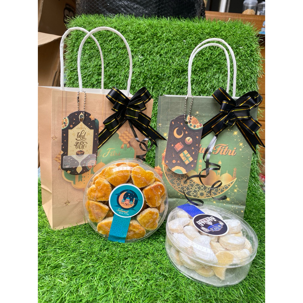Hampers kue kering 250 gram tas anyaman || paper bag idul fitri.