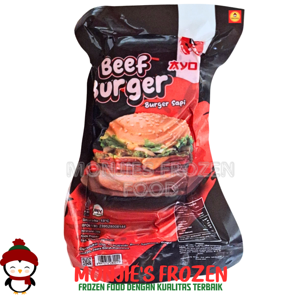 AYOMA BEEF BURGER Slice 250GR - Burger Sapi