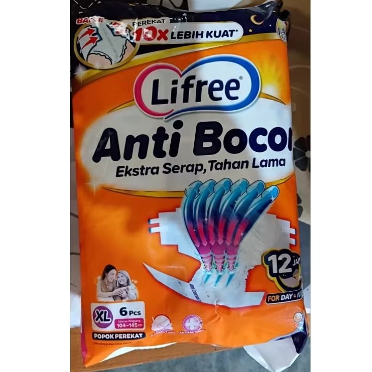 Popok Dewasa Lifree Perekat XL 6 Pcs - Popok Perekat
