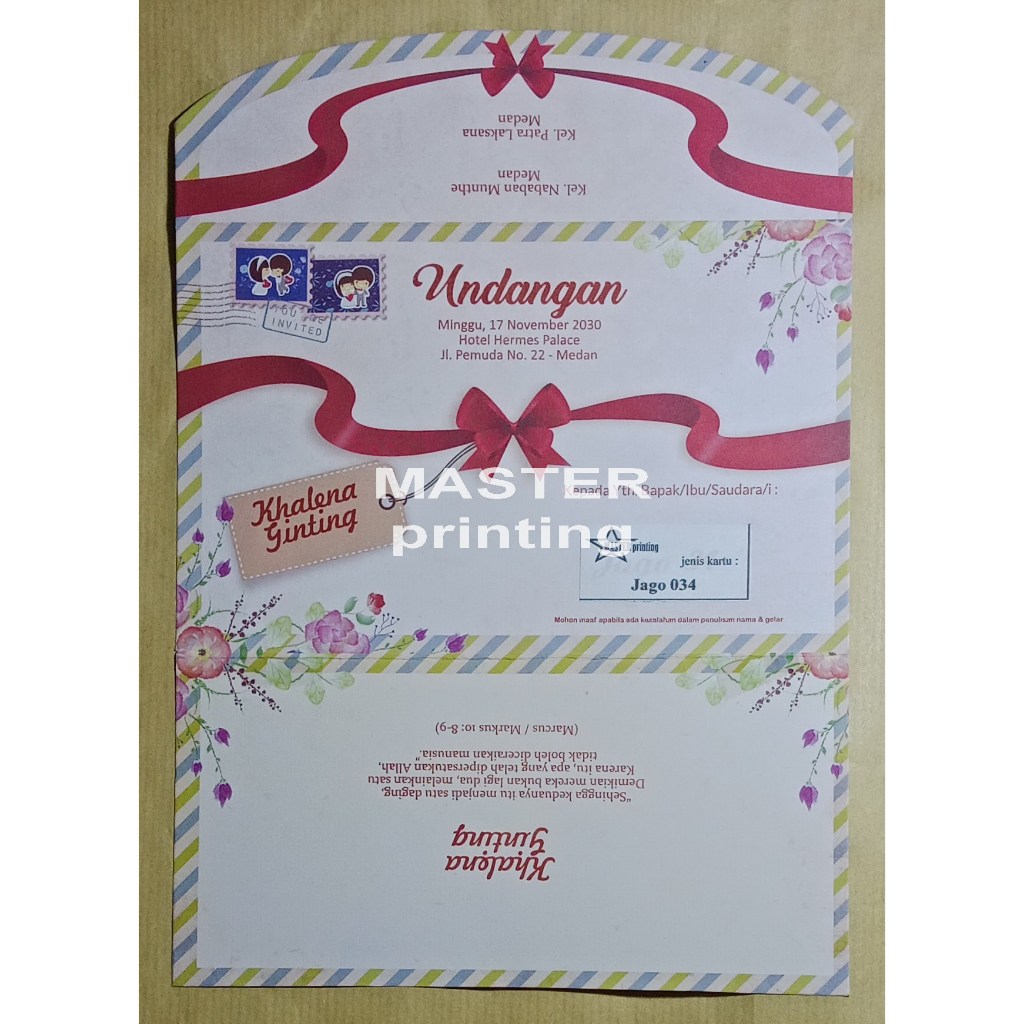 jago 034 Spesialis cetak undangan Pernikahan & Khitan murah 1000 an