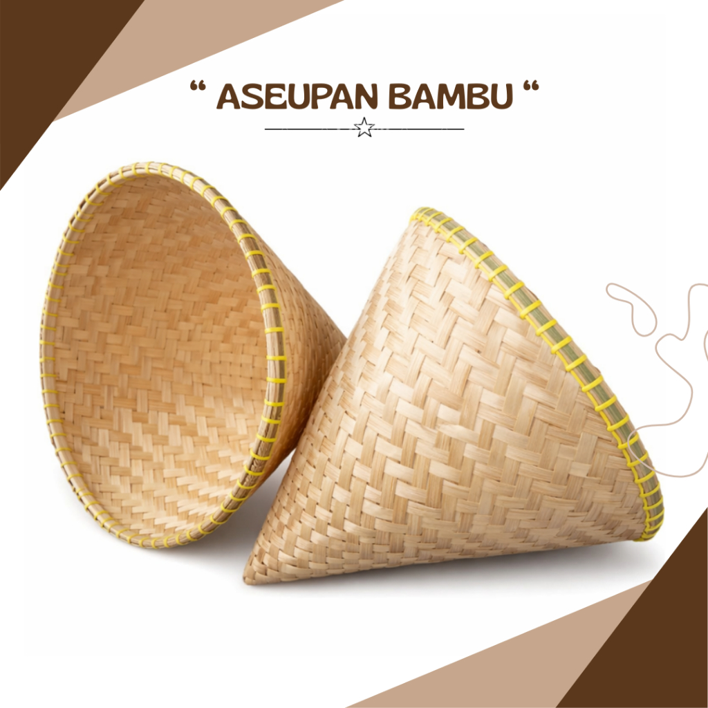 Aseupan Anyaman Bambu Kerucut Kukusan Nasi Tumpeng Kecil Besar