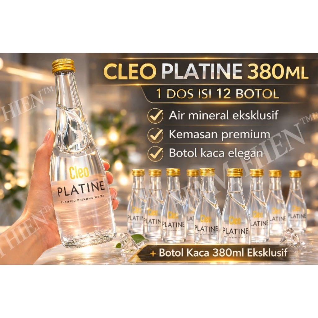 CLEO Platine - mineral water - botol kaca