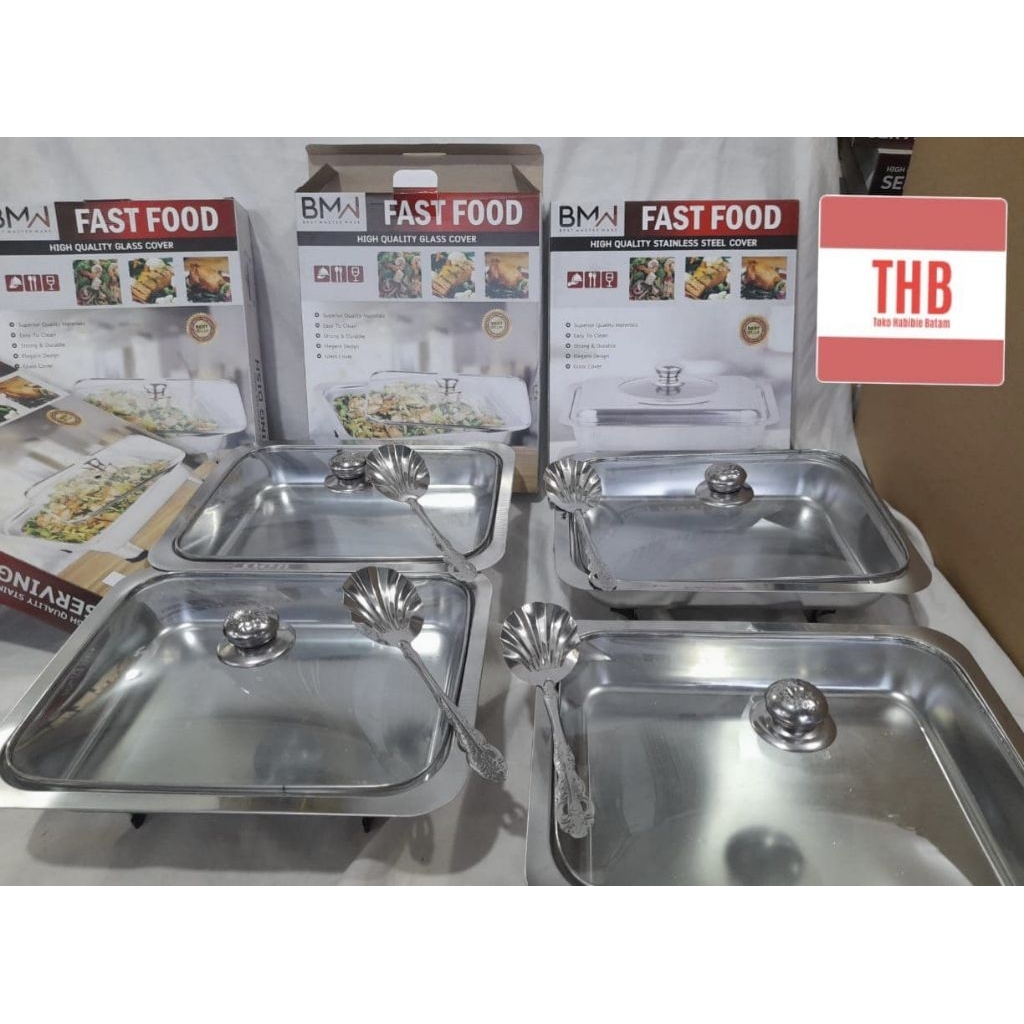 Prasmanan stainless tutup kaca fullmerk BMW pake kotakukuran 34 x 28 x 4 cm

Satu set prasmanan peta