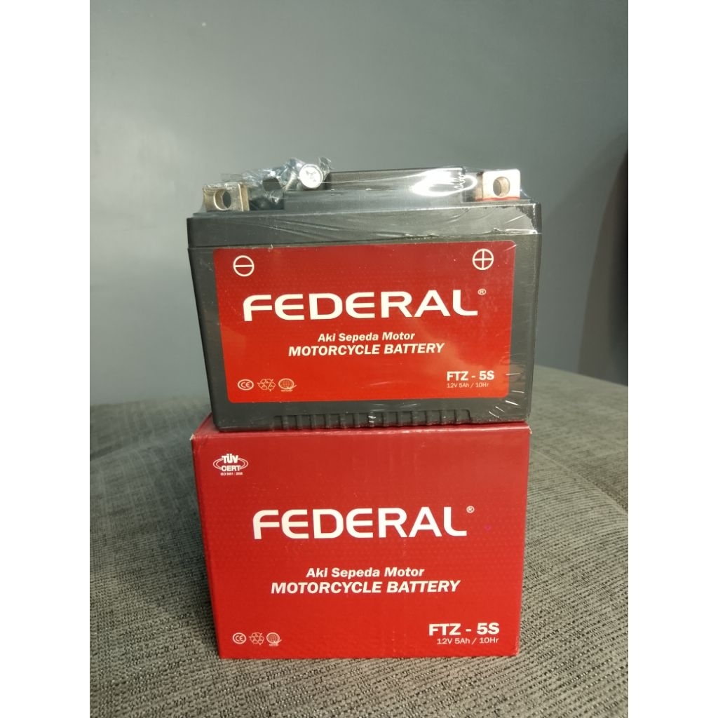BATERAI / AKI KERING FEDERAL FTZ5S (12V 5 Ah)