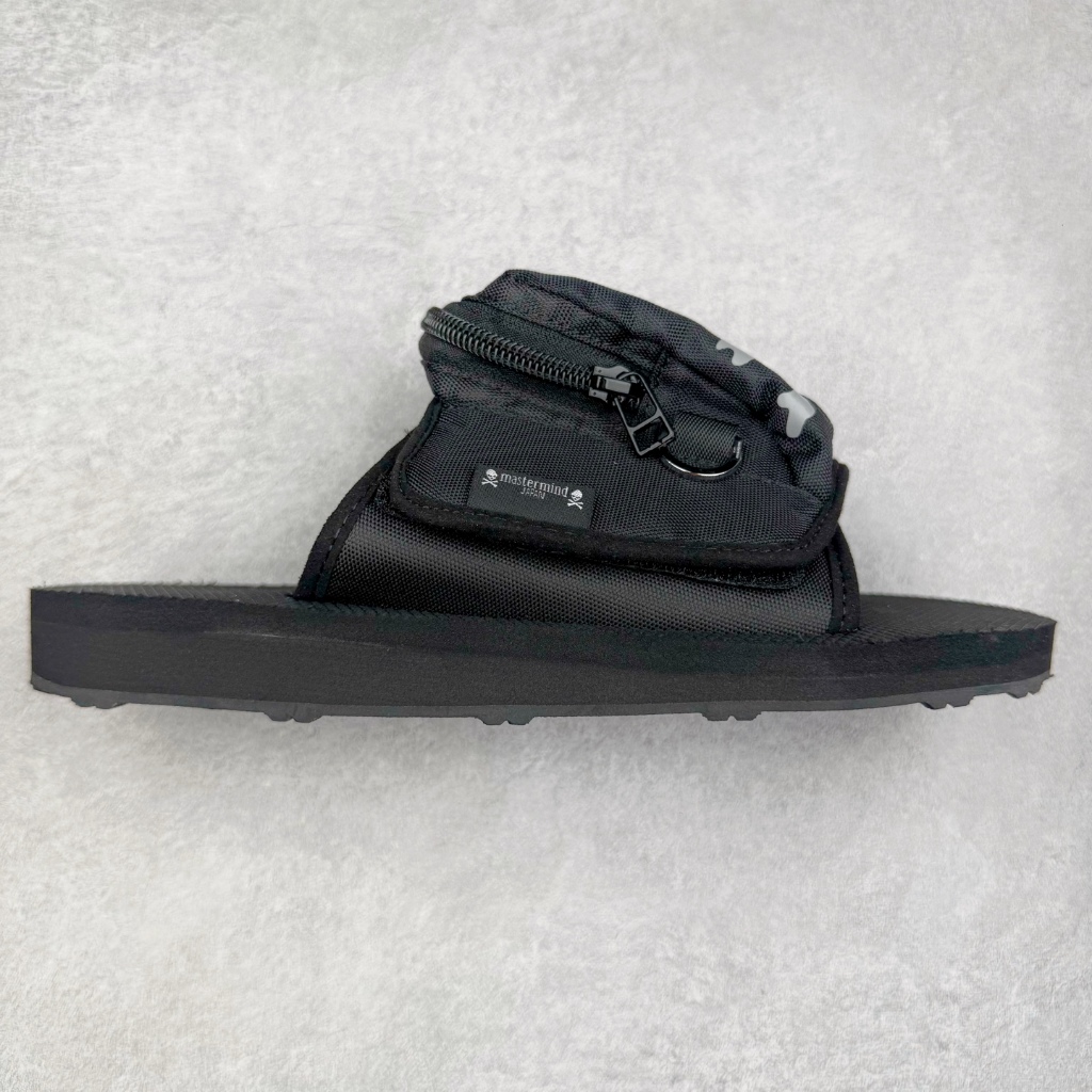 mastermind JAPAN x Suicoke Limited Edition KAW Black Round Toe Thick Sole EVA Slip-On Slides Unisex 