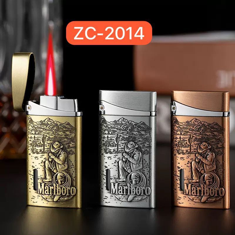 Korek Api Gas Vintage Relief Koboi ZC-2014 – Korek Metal Windproof Motif Cowboy Slim Refillable