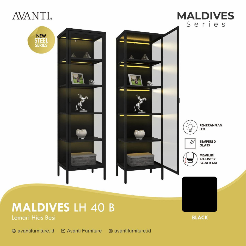 MALDIVES LH / Lemari Hias Besi / Lemari Hias Besi 1 Pintu 2 Pintu / Lemari Hias Minimalis / DROP ONL