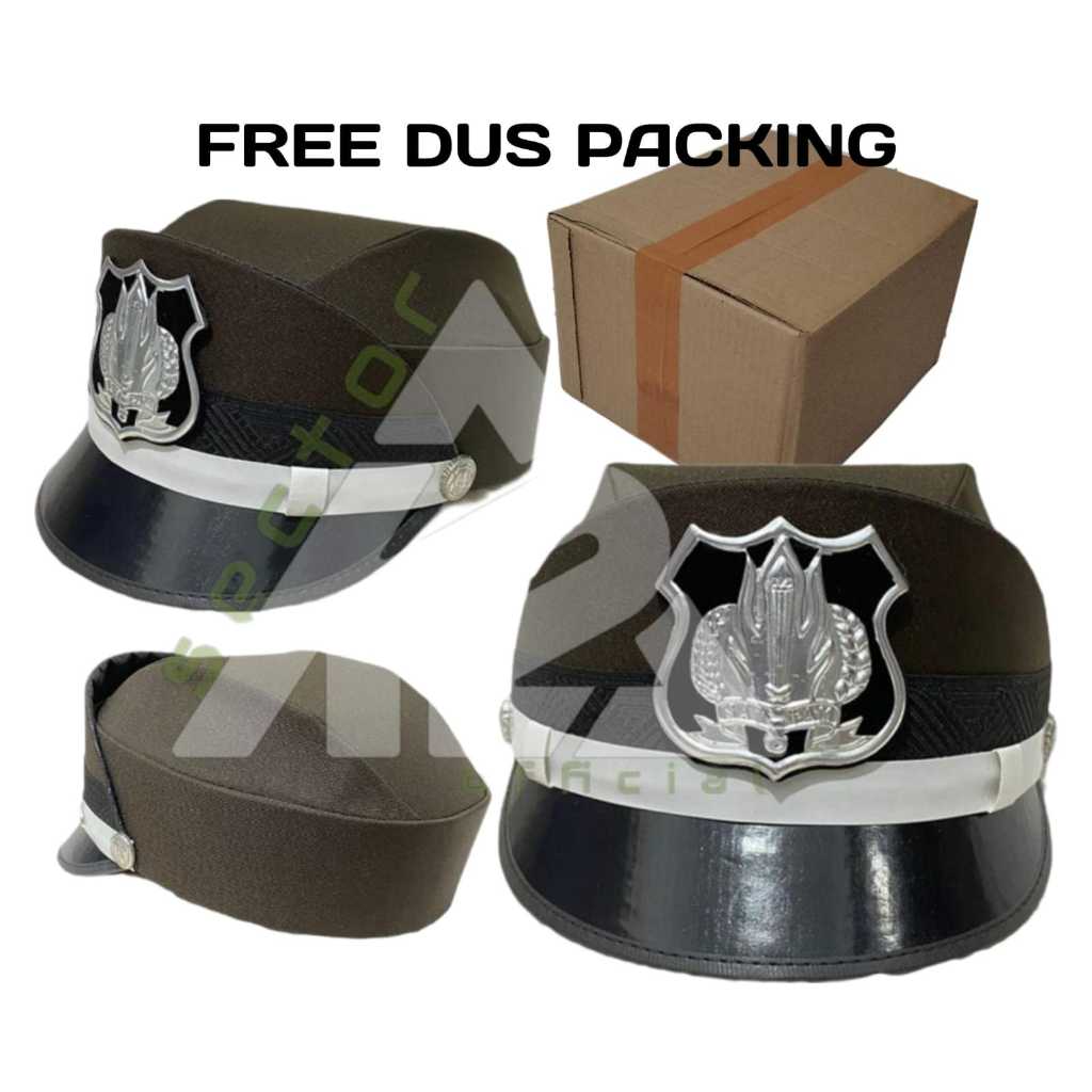 Topi Pet Secwan / Topi Pet Satpam Wanita / Topi Pet Security Wanita Coklat Tua