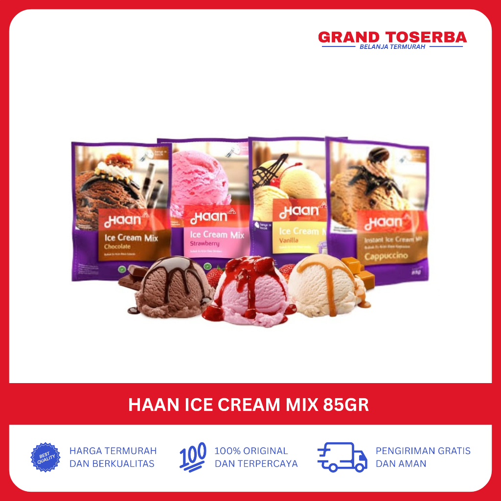 Haan Ice Cream Mix 85-90gr / Haan Bubuk Es Krim