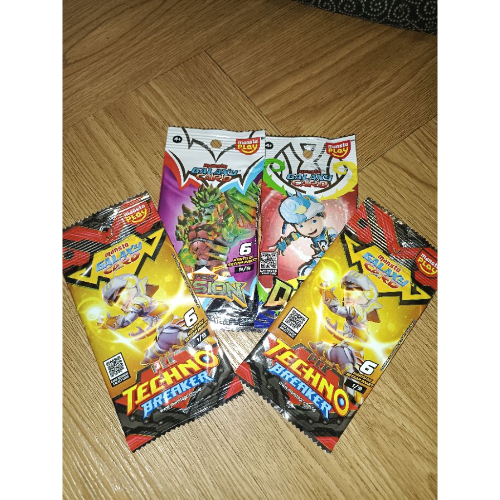 kartu boboiboy pek quest, fusion, dan techno breaker