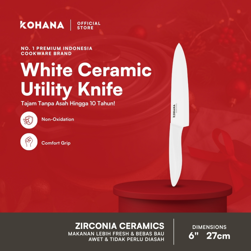 Kohana Ceramic Utility Knife White