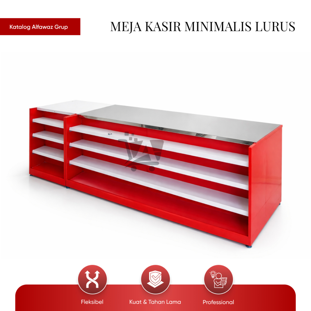 Meja Kasir Minimarket Murah | Meja Kasir Lurus Modern Kuat Alfawaz