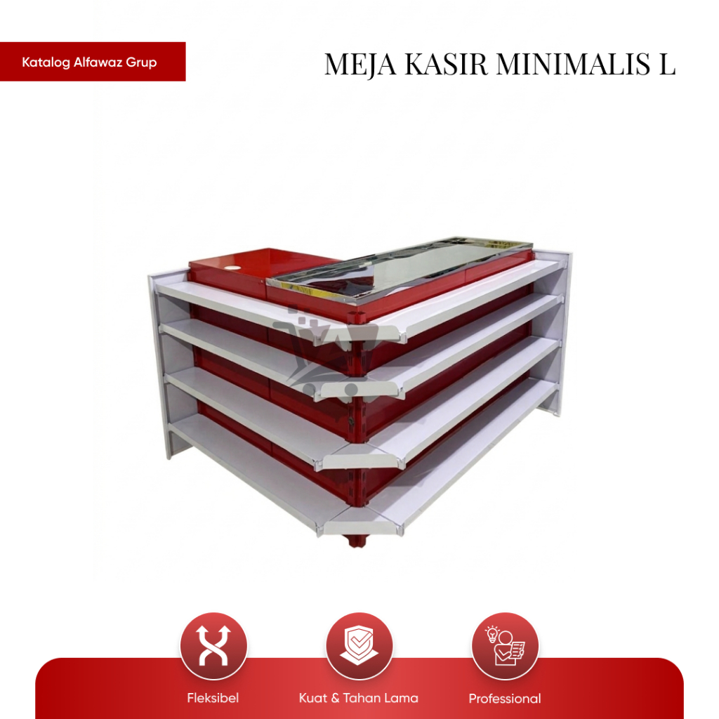 Meja Kasir Minimarket Modern | Meja Kasir Toko L Minimalis Kuat Murah Alfawaz