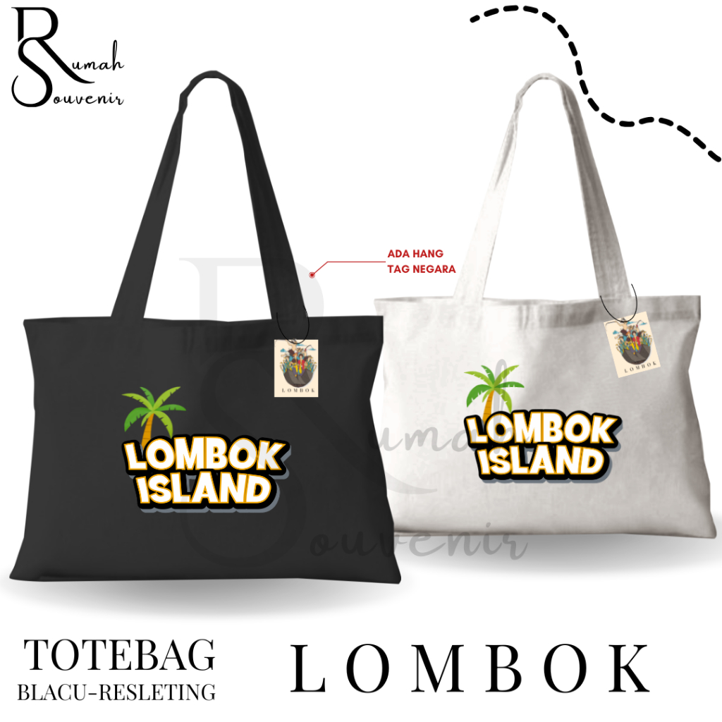 Totebag Blacu Souvenir Lombok NTB Nusa Tenggara Barat Tas Tote bag Oleh oleh Indonesia Model 3