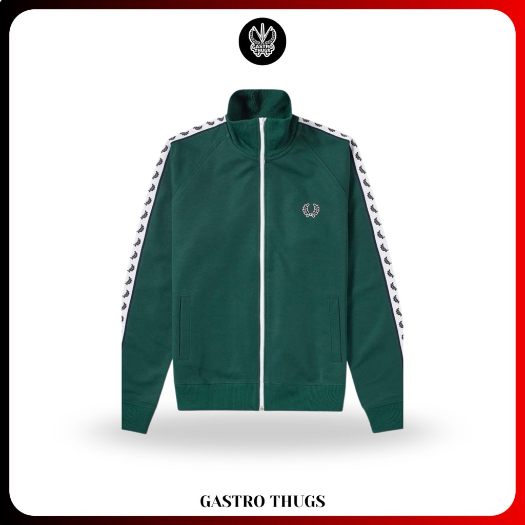 Fred Perry Laurel Wreath Track Top Taped Ivy Green 100% Originals
