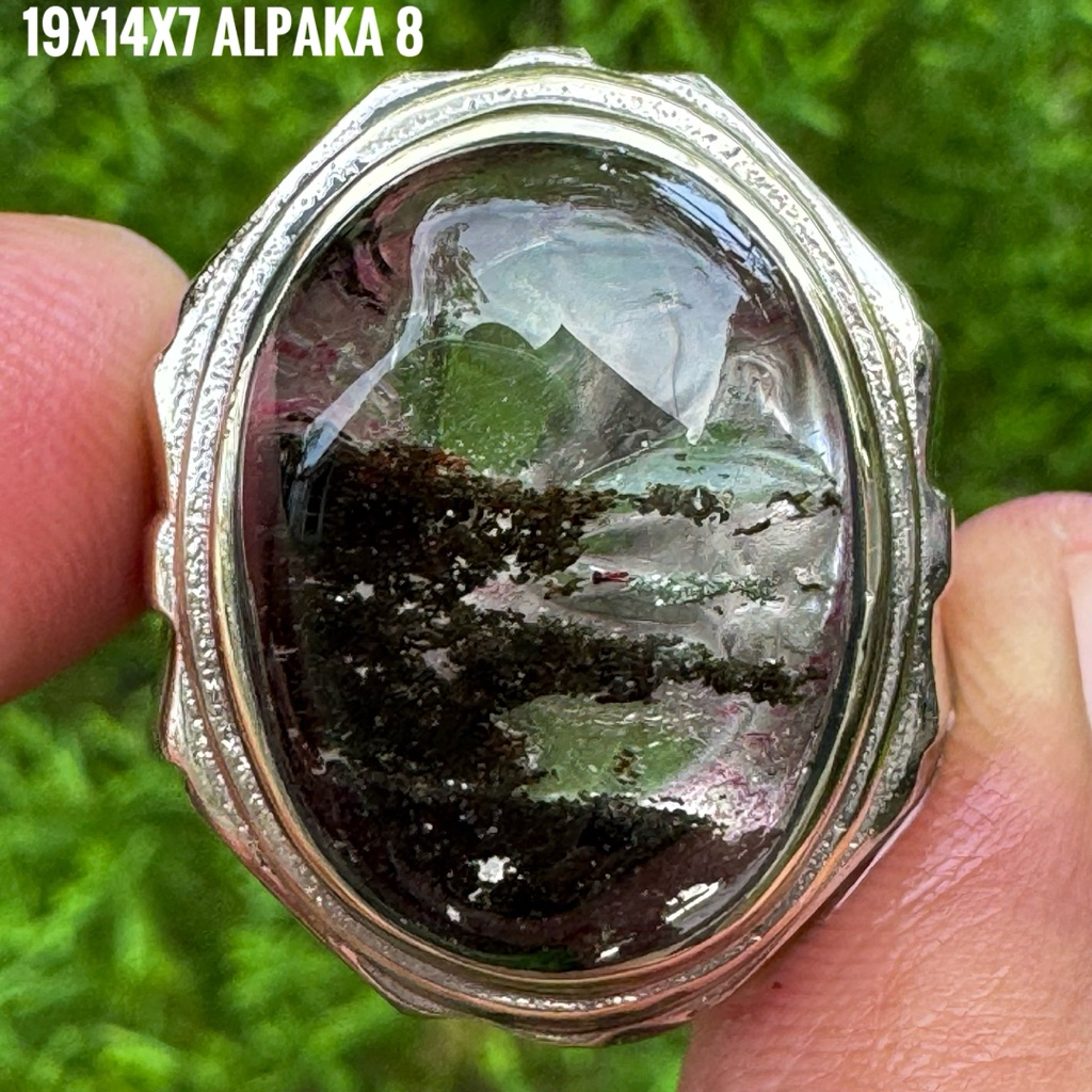 Cincin Batu Akik Natural Kecubung Karang