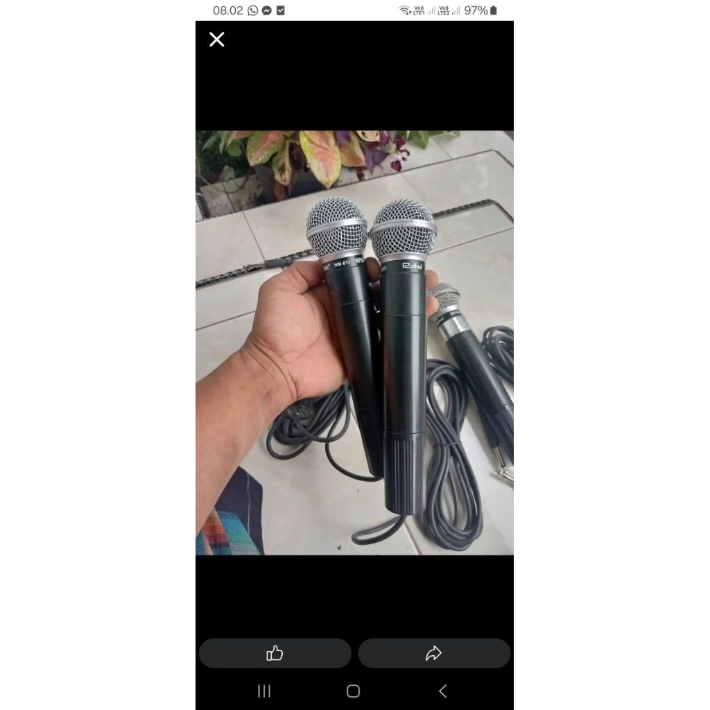 mic bekas wireless body full besi