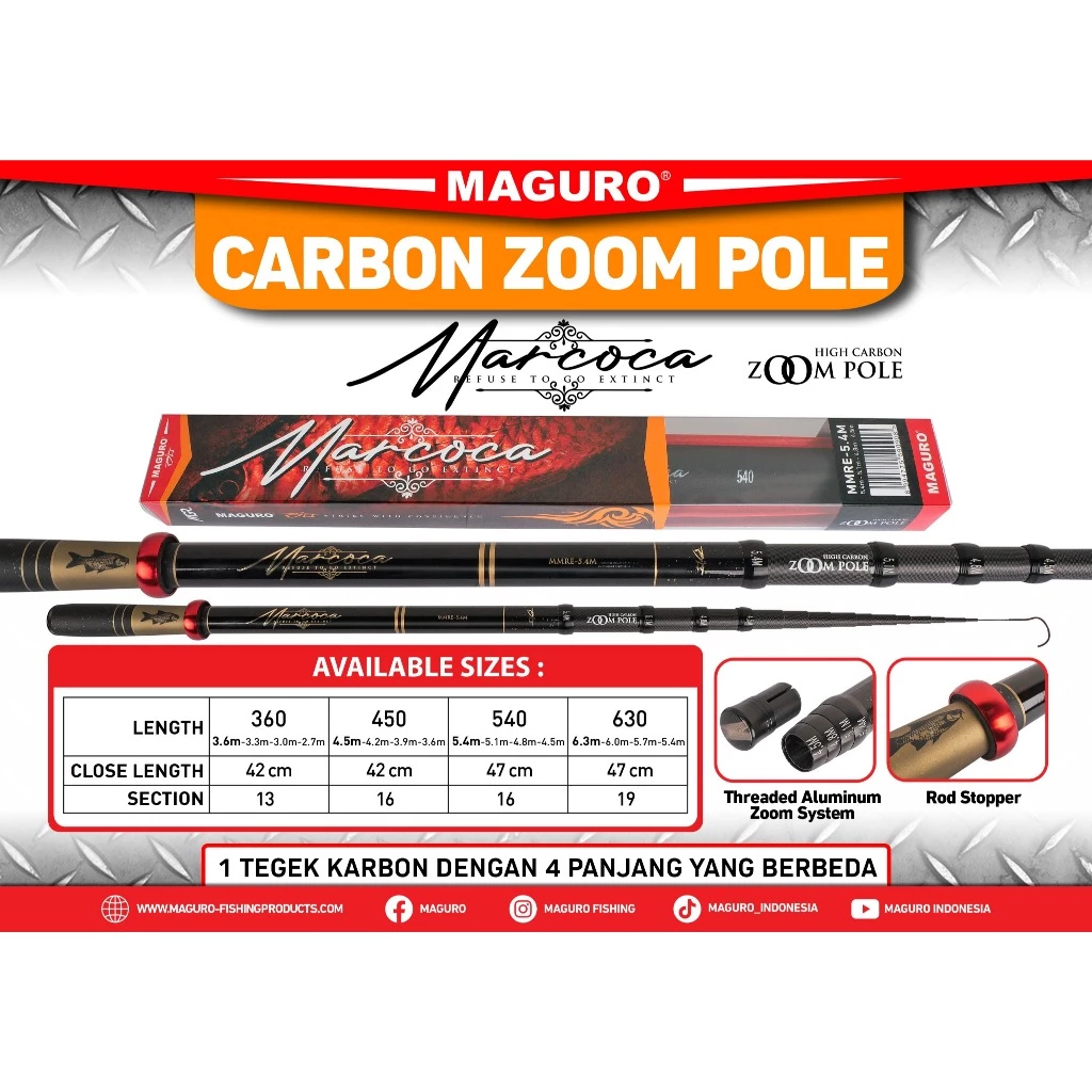 TEGEK ZOOM POLE MAGURO MARCOCA 540/630