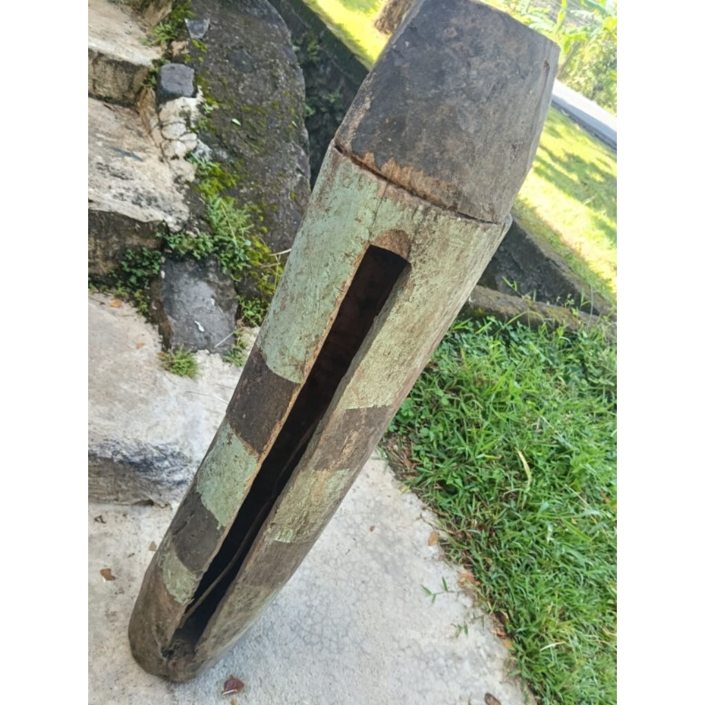 kentongan kayu jati besar jadul lawas tua antik