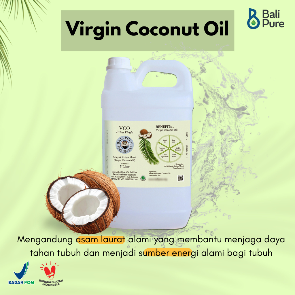 Bali Pure Home Industry - Ekstra Coconut Oil 5 Liter Kaya Manfaat Untuk Kesehatan dan Imunitas
