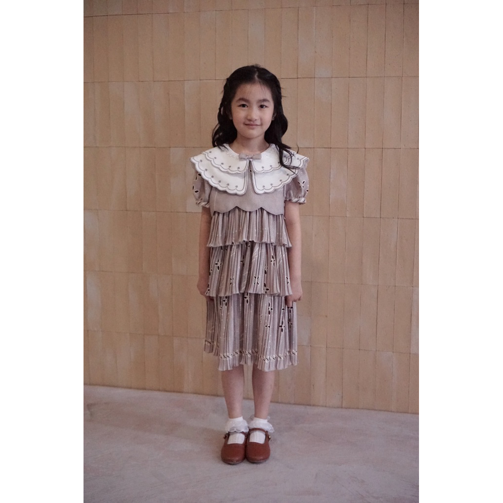 BATIK KEPIK | Periwinkle dress batik anak / dress batik pleats anak (in dusty lilac)